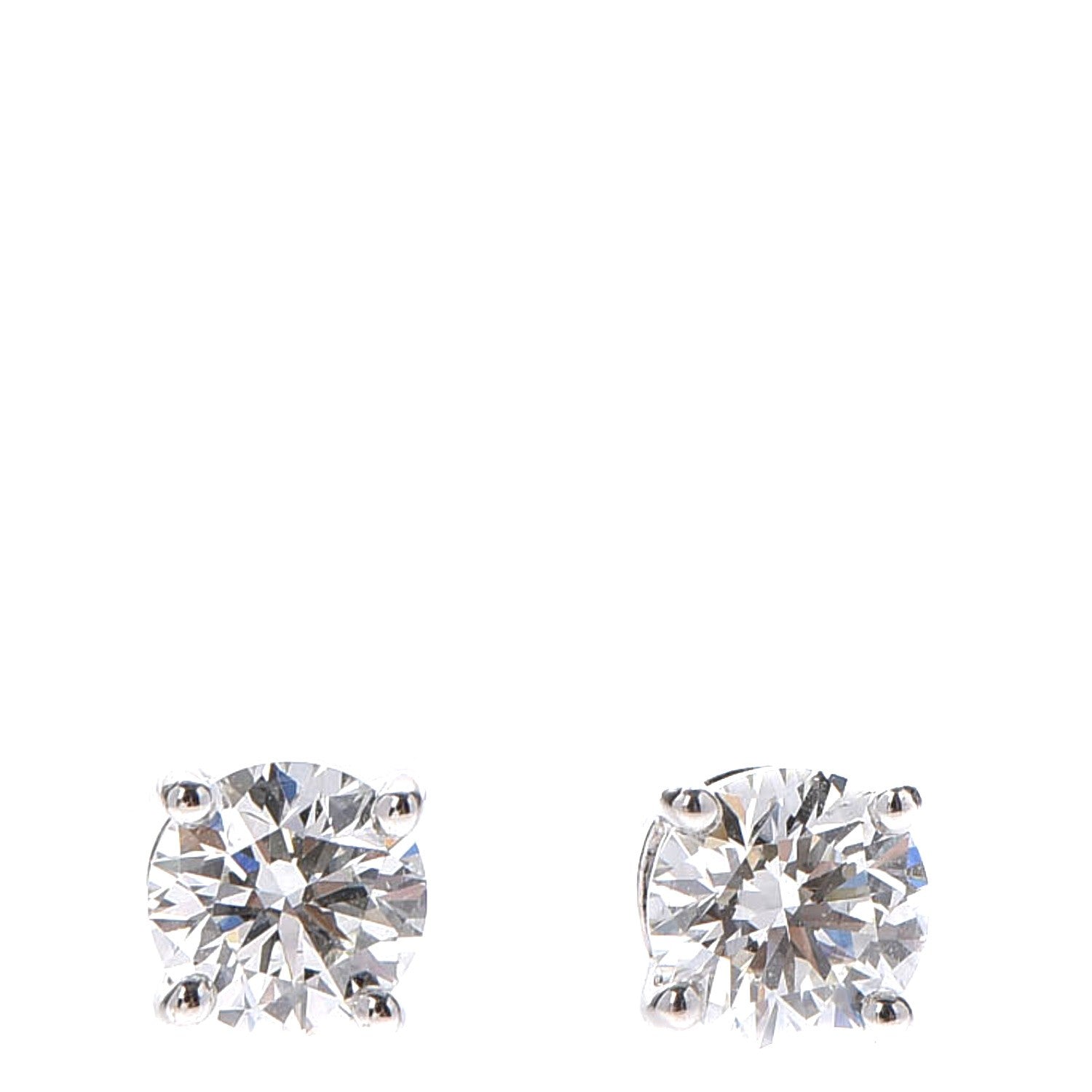 Tiffany Platinum Diamond .90ctw Round Solitaire Earrings 1 of 7