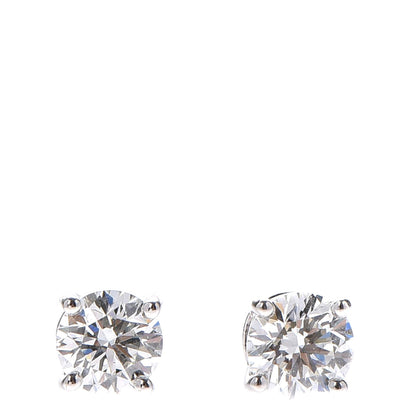 Tiffany Platinum Diamond .90ctw Round Solitaire Earrings 1 of 7