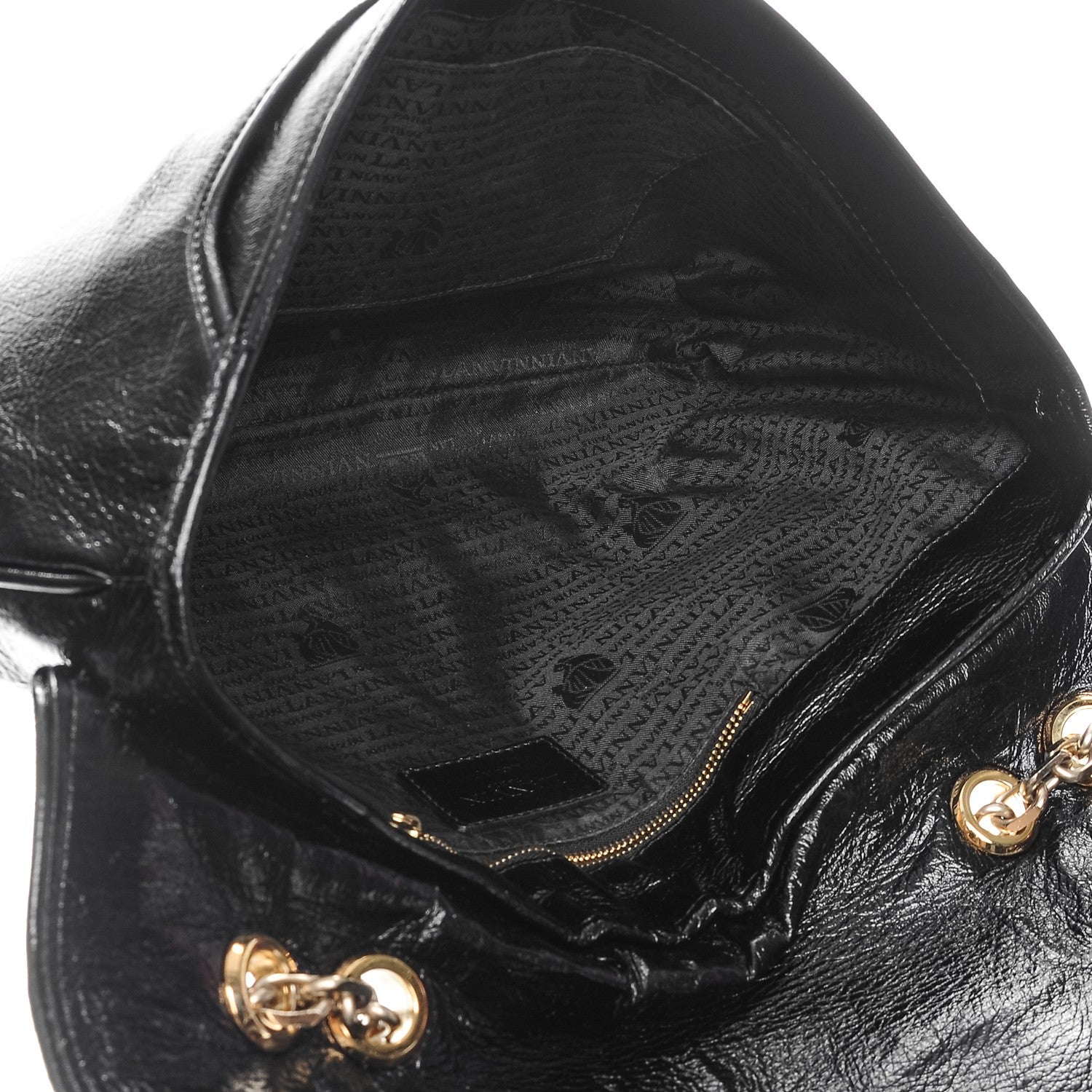 Lanvin Patent Chain Shoulder Bag Black 5 of 8