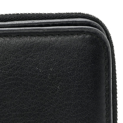 Balenciaga Calfskin Logo Zip Around Card Holder Black 9 of 9