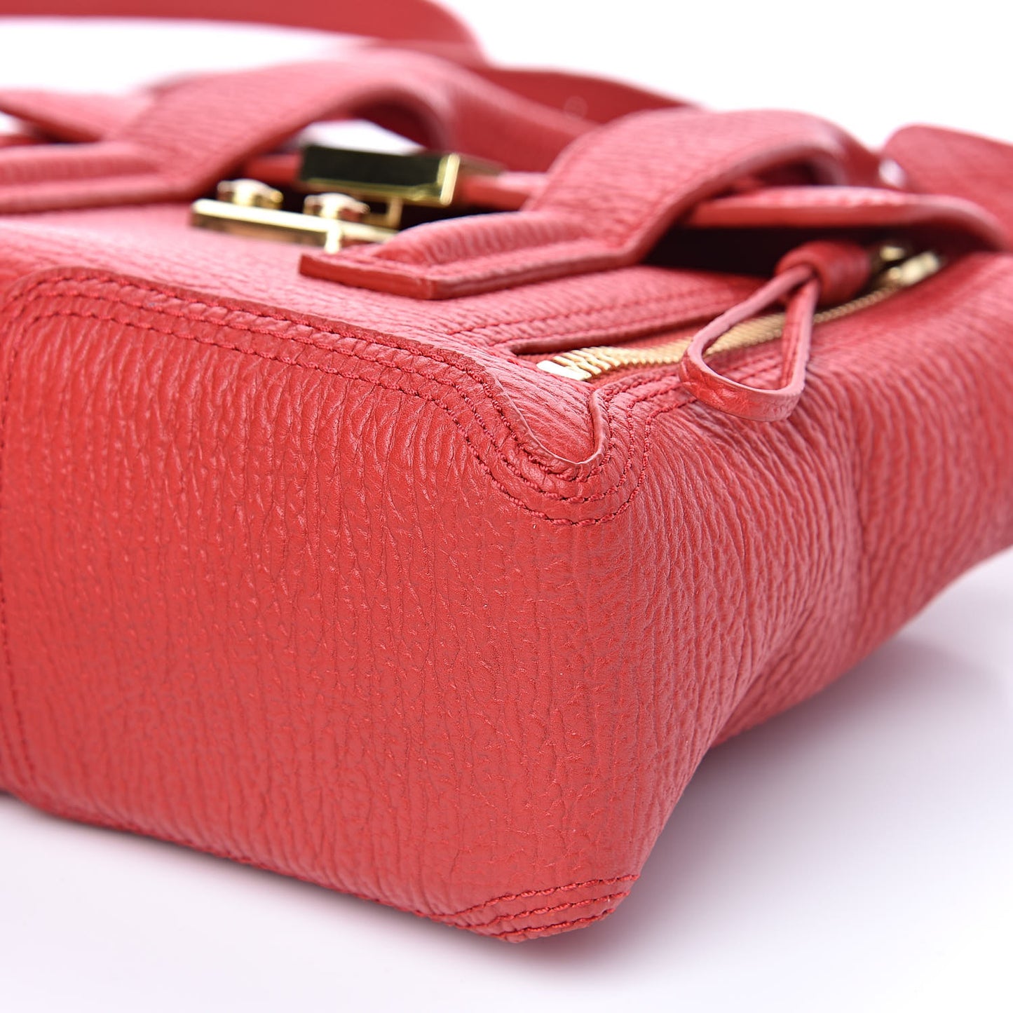 3.1 Textured Calfskin Mini Pashli Satchel Red