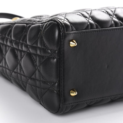 Christian Dior Lambskin Cannage Medium Lady Dior Black 6 of 13