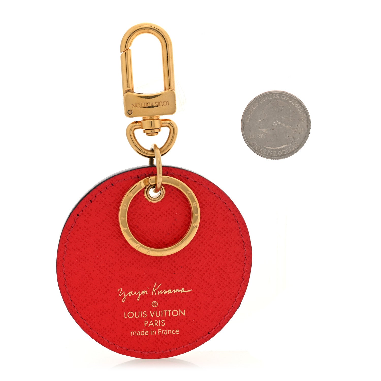 Louis Vuitton Monogram Kusama Pumpkin Dots Key Holder Red 2 of 4