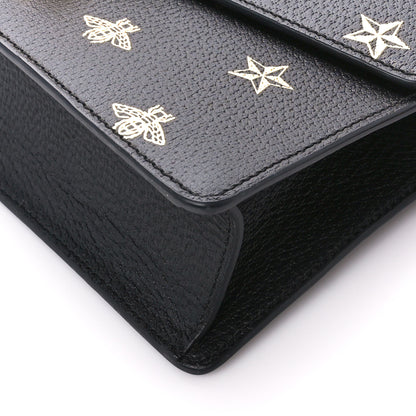 Gucci Textured Calfskin Bee Star Print Small Sylvie Shoulder Bag Black 11 of 11