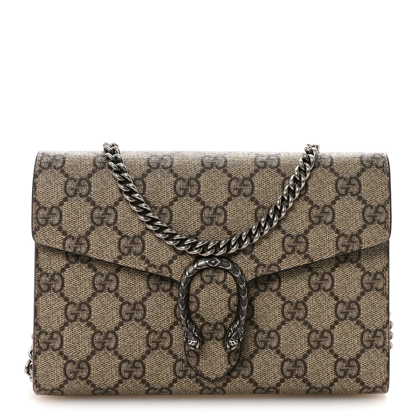 GG Supreme Monogram Mini Dionysus Chain Wallet Beige Taupe Beige Taupe