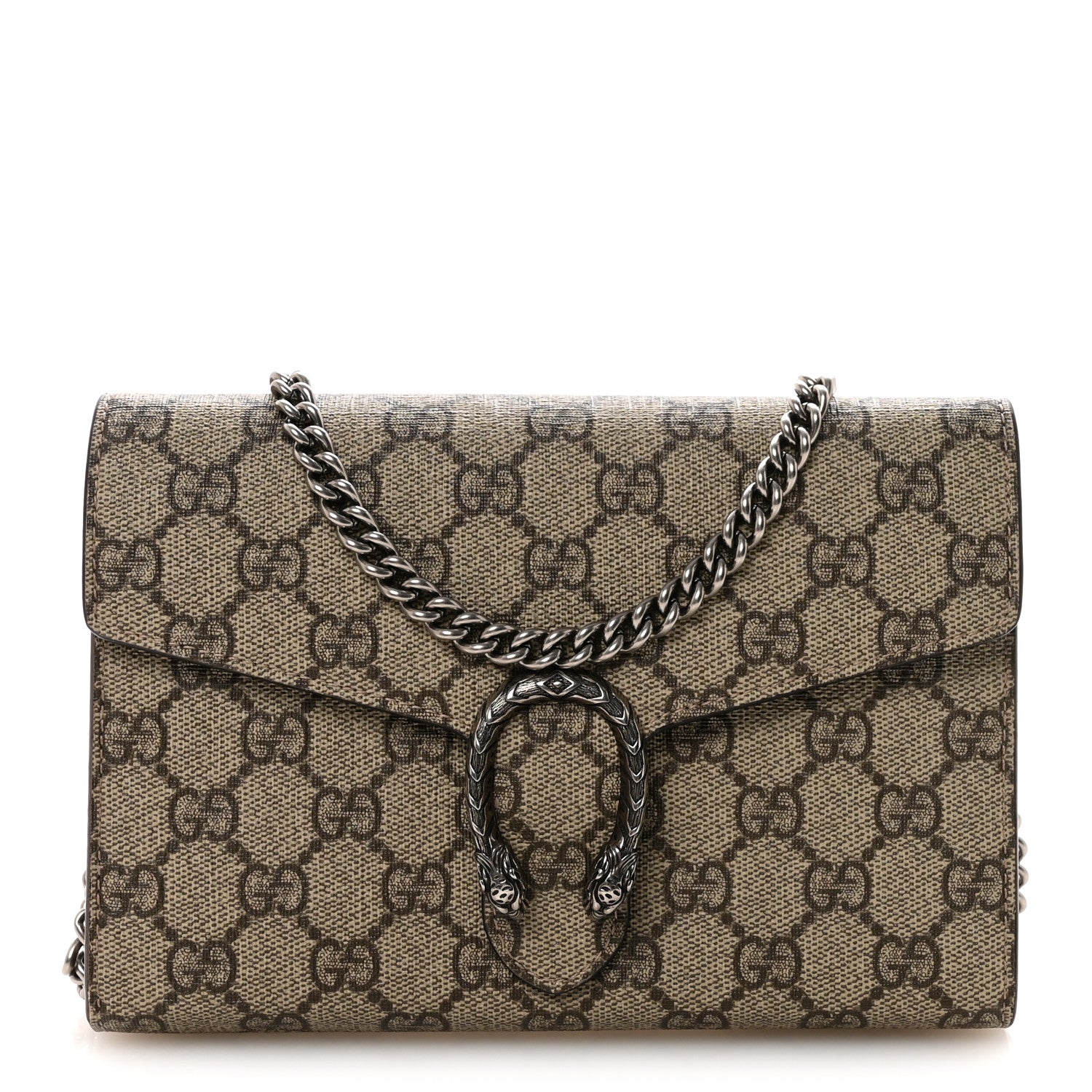 Gucci GG Supreme Monogram Mini Dionysus Chain Wallet Beige Taupe Beige Taupe 1 of 10