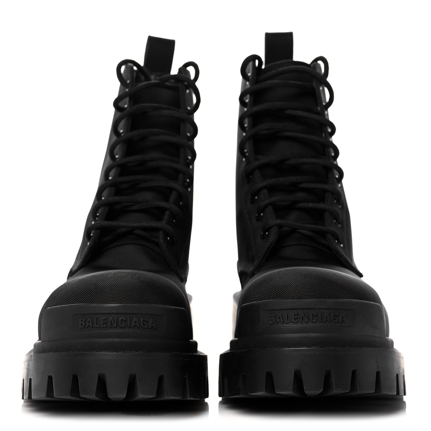 Balenciaga Nylon Womens Strike 20mm Lace Up Boots 37 Black 2 of 12