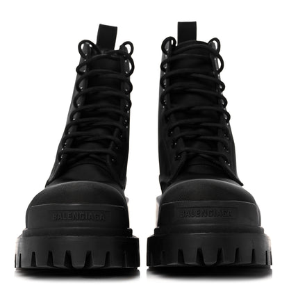 Balenciaga Nylon Womens Strike 20mm Lace Up Boots 37 Black 2 of 12
