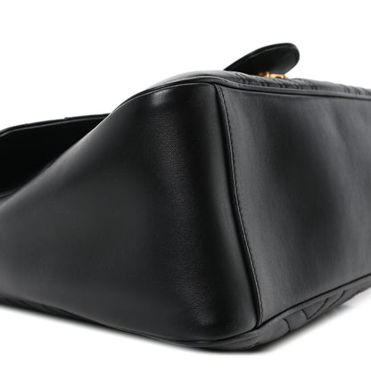 Gucci Calfskin Matelasse Medium GG Marmont Top Handle Shoulder Bag Black 9 of 10