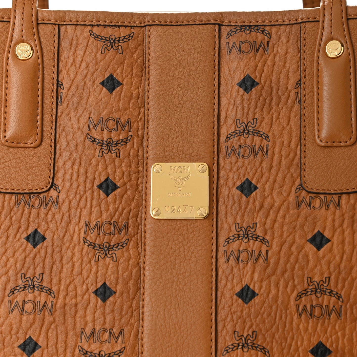 Visetos Large Liz Reversible Shopper Tote Cognac