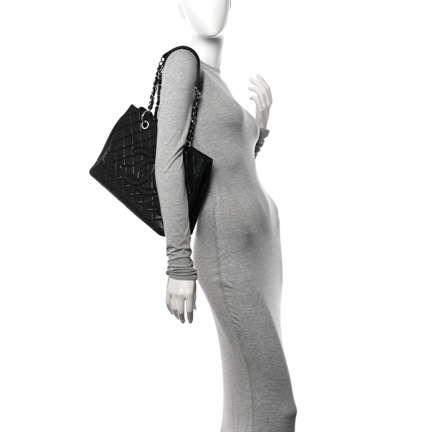 Chanel Caviar Quilted Grand Shopping Tote GST Black 2 of 13