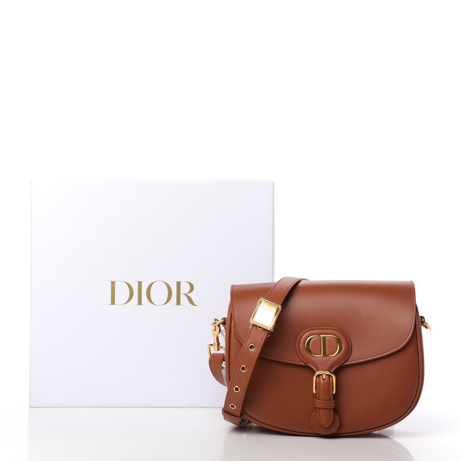 Christian Dior Box Calfskin Medium Bobby Flap Dark Tan 11 of 12