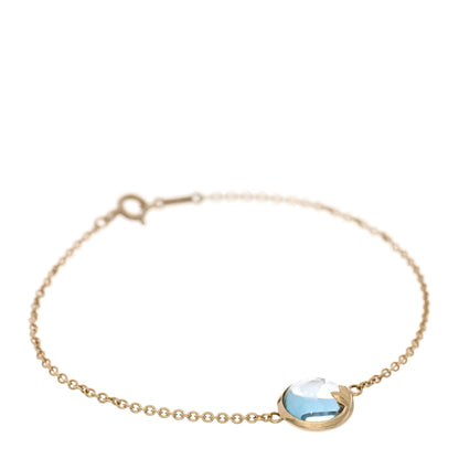 Tiffany 18K Yellow Gold Blue Topaz Paloma Picasso Olive Leaf Bracelet 1 of 3