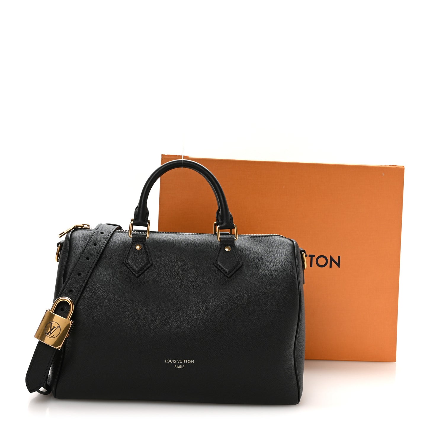 Grained Calfskin Low Key Speedy 30 Black