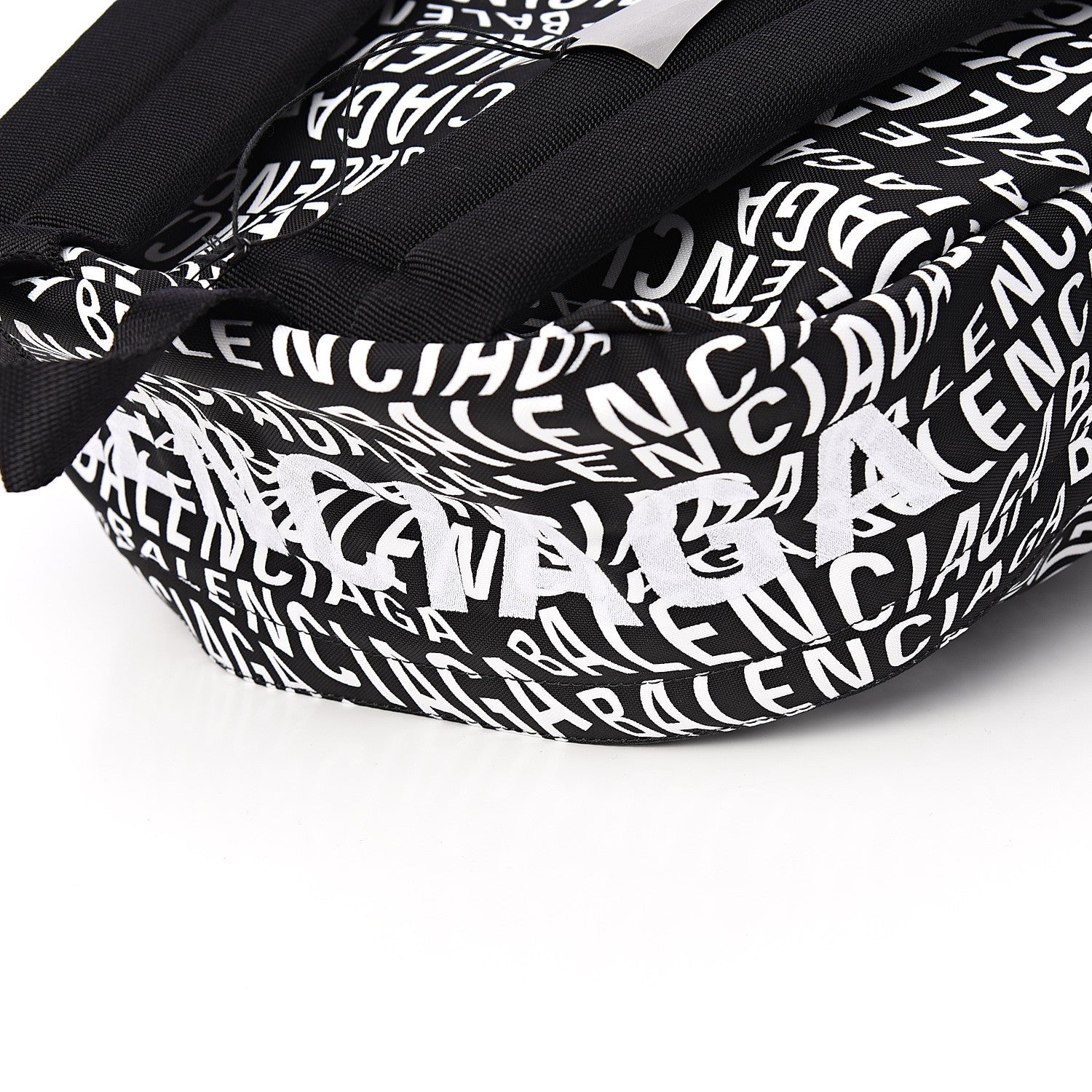 Balenciaga Nylon Wave Logo Printed Wheel Backpack Black White 10 of 10