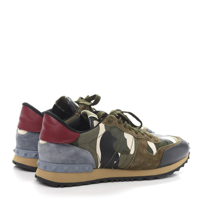 Valentino Garavani Nappa Suede Camouflage Mens Rockrunner Sneakers 42 Multicolor 5 of 9