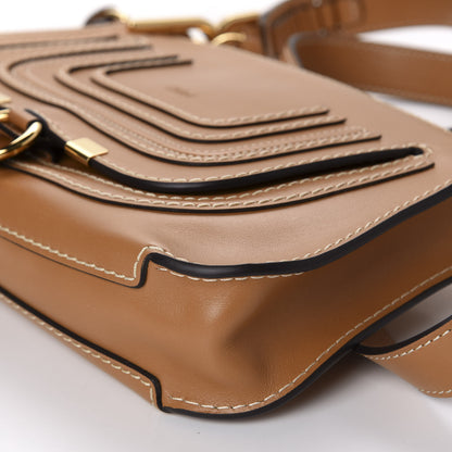 Chloe Shiny Calfskin Small Marcie Saddle Shoulder Bag Autumnal Brown 8 of 10
