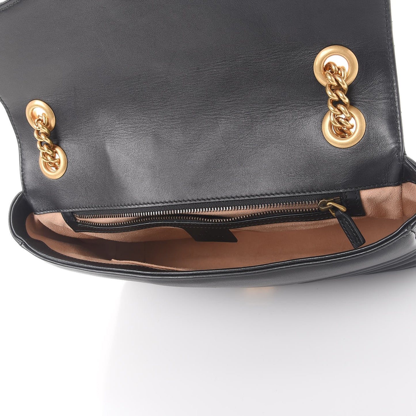 Calfskin Matelasse Medium GG Marmont Shoulder Bag Black