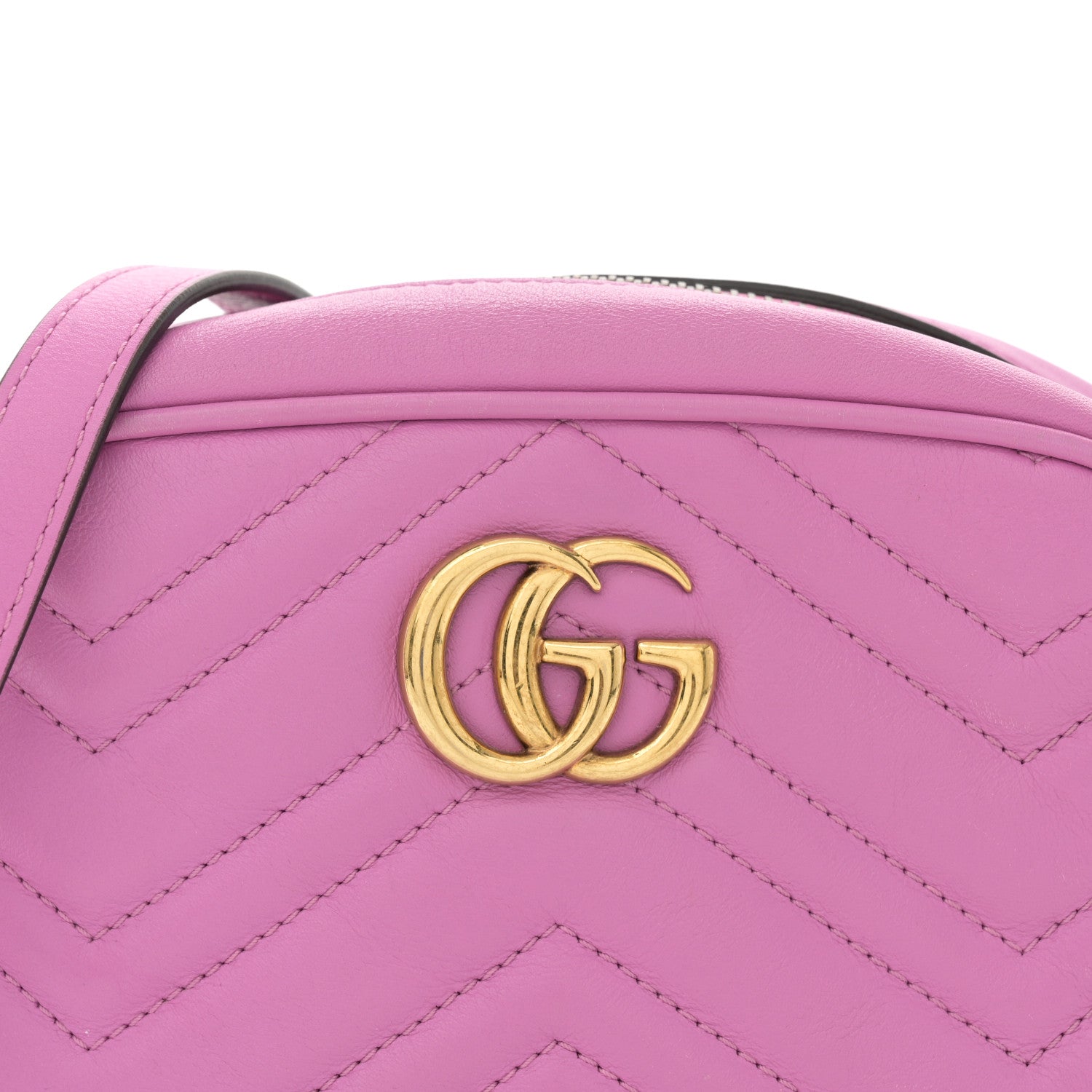 Gucci Calfskin Matelasse Mini GG Marmont Chain Shoulder Bag Candy Mousse 8 of 12