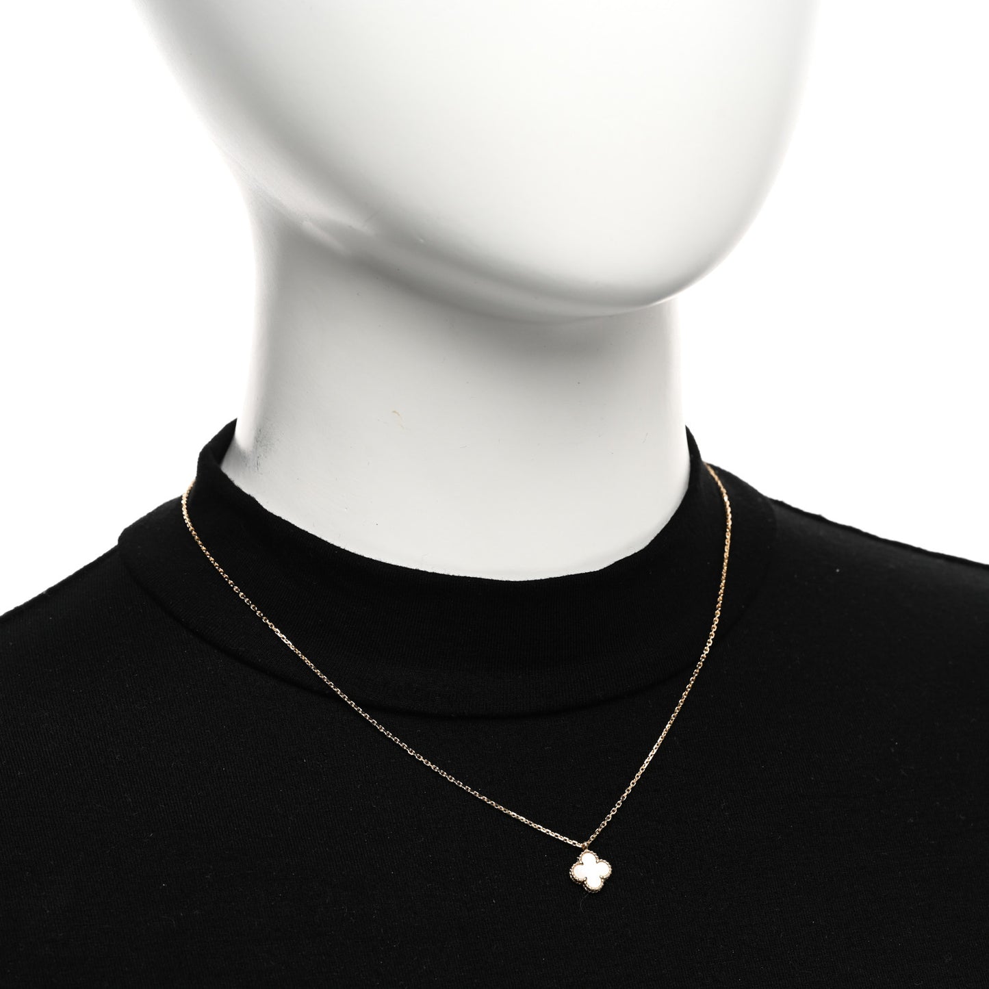 18K Yellow Gold Mother of Pearl Sweet Alhambra Pendant Necklace