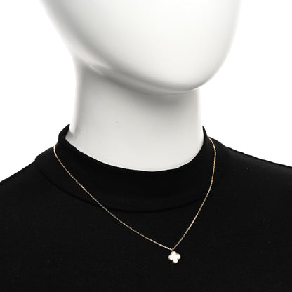 Van Cleef & Arpels 18K Yellow Gold Mother of Pearl Sweet Alhambra Pendant Necklace 2 of 5
