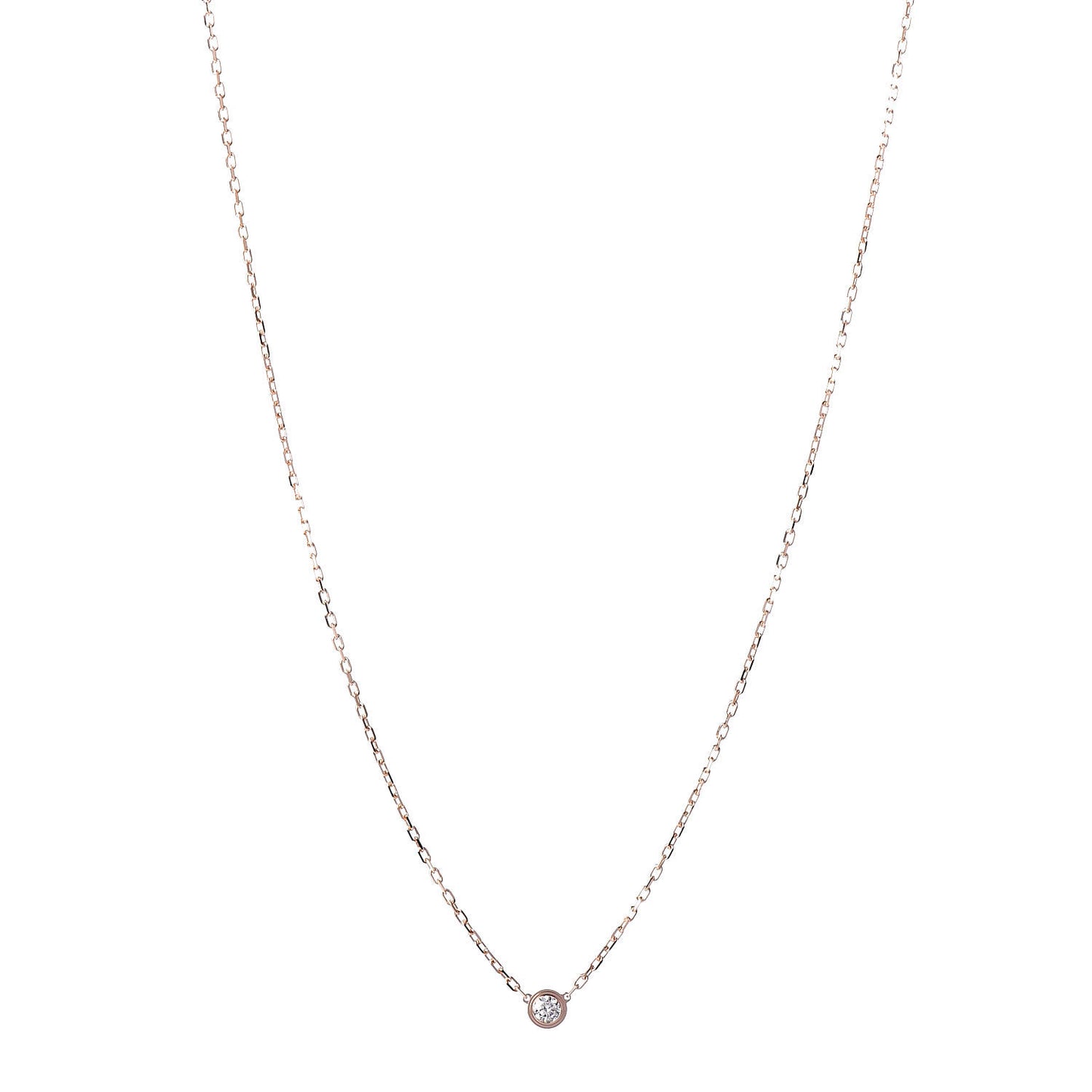 18K Pink Gold Diamond SM D'Amour Pendant Necklace