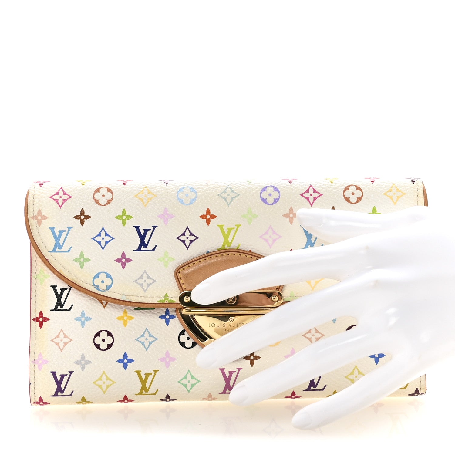 Louis Vuitton Monogram Multicolor Eugenie Wallet White Litchi 2 of 6