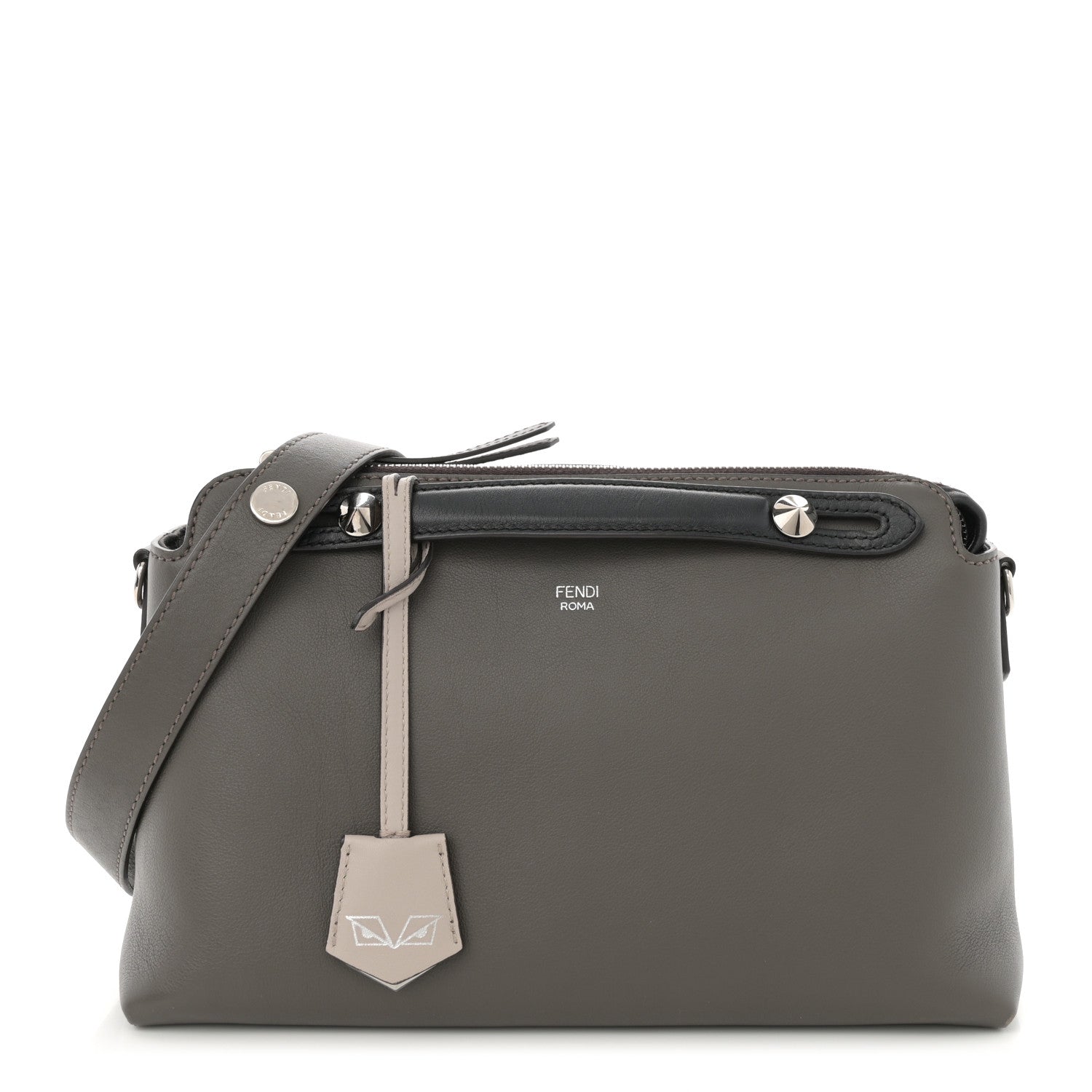 Fendi Vitello Dolce 4 Color Medium By The Way Boston Bag Carbone Grigio Polvere Multicolor 1 of 11