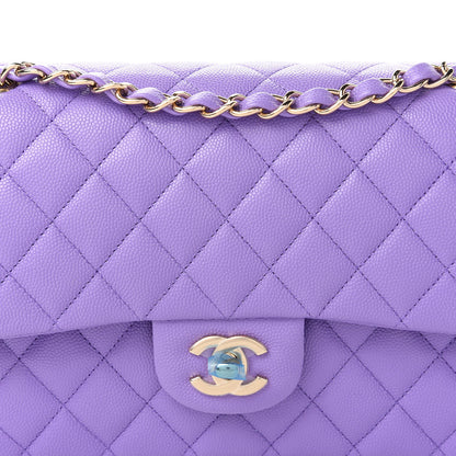 Chanel Caviar Quilted Medium Double Flap Purple 10 of 11