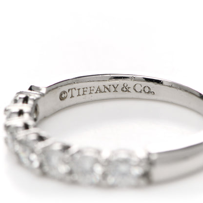 Tiffany Platinum Diamond .57ctw 3mm Half Circle Embrace Band Ring 48 4.5 4 of 6