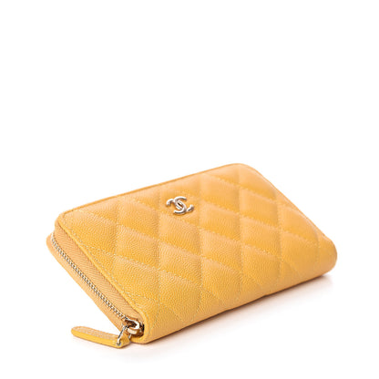 Chanel Caviar Quilted Medium Zip Around Wallet Yellow 3 of 7