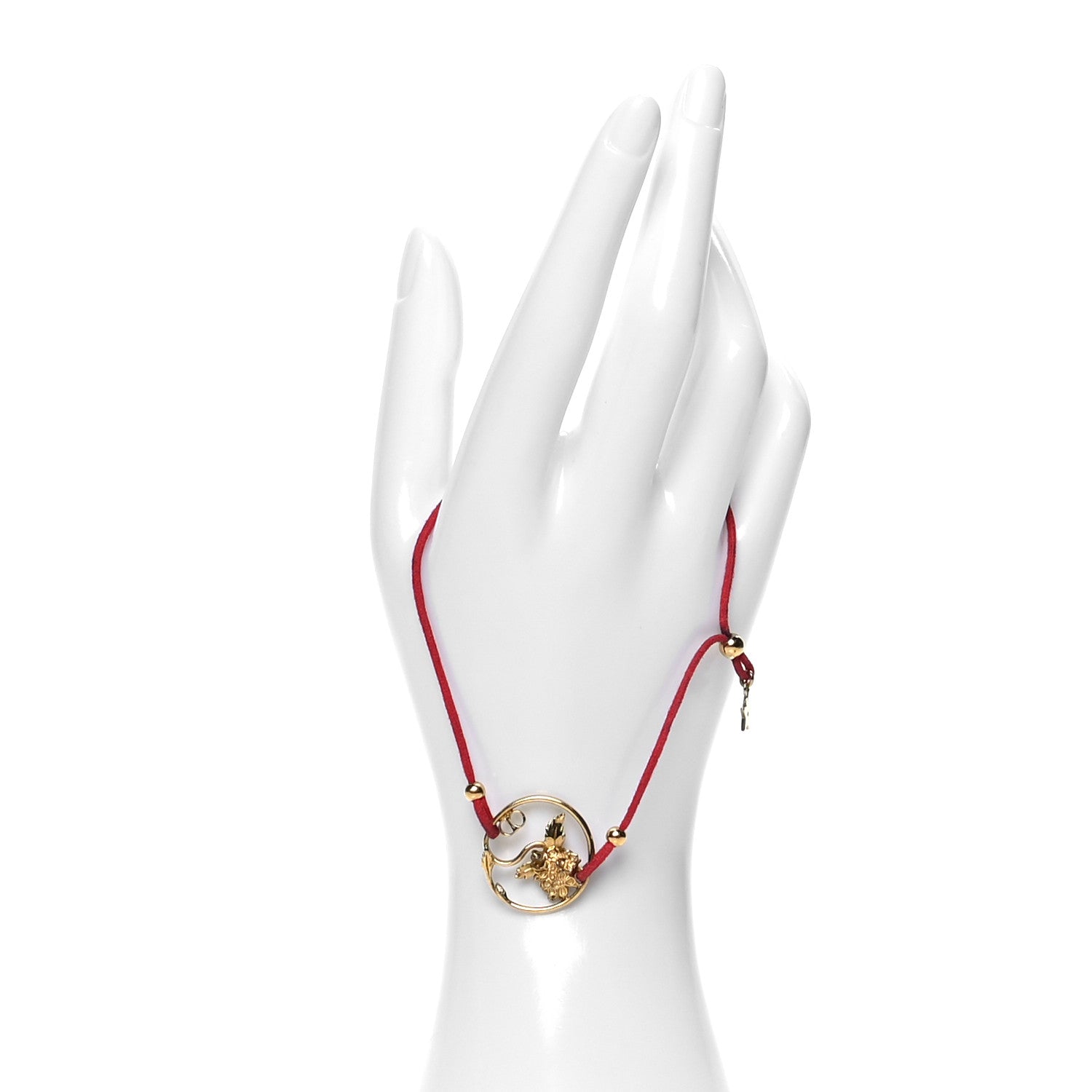 Christian Dior Silk Diorelita Hydrangea Bracelet Red 2 of 3