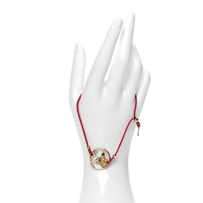 Christian Dior Silk Diorelita Hydrangea Bracelet Red 2 of 3