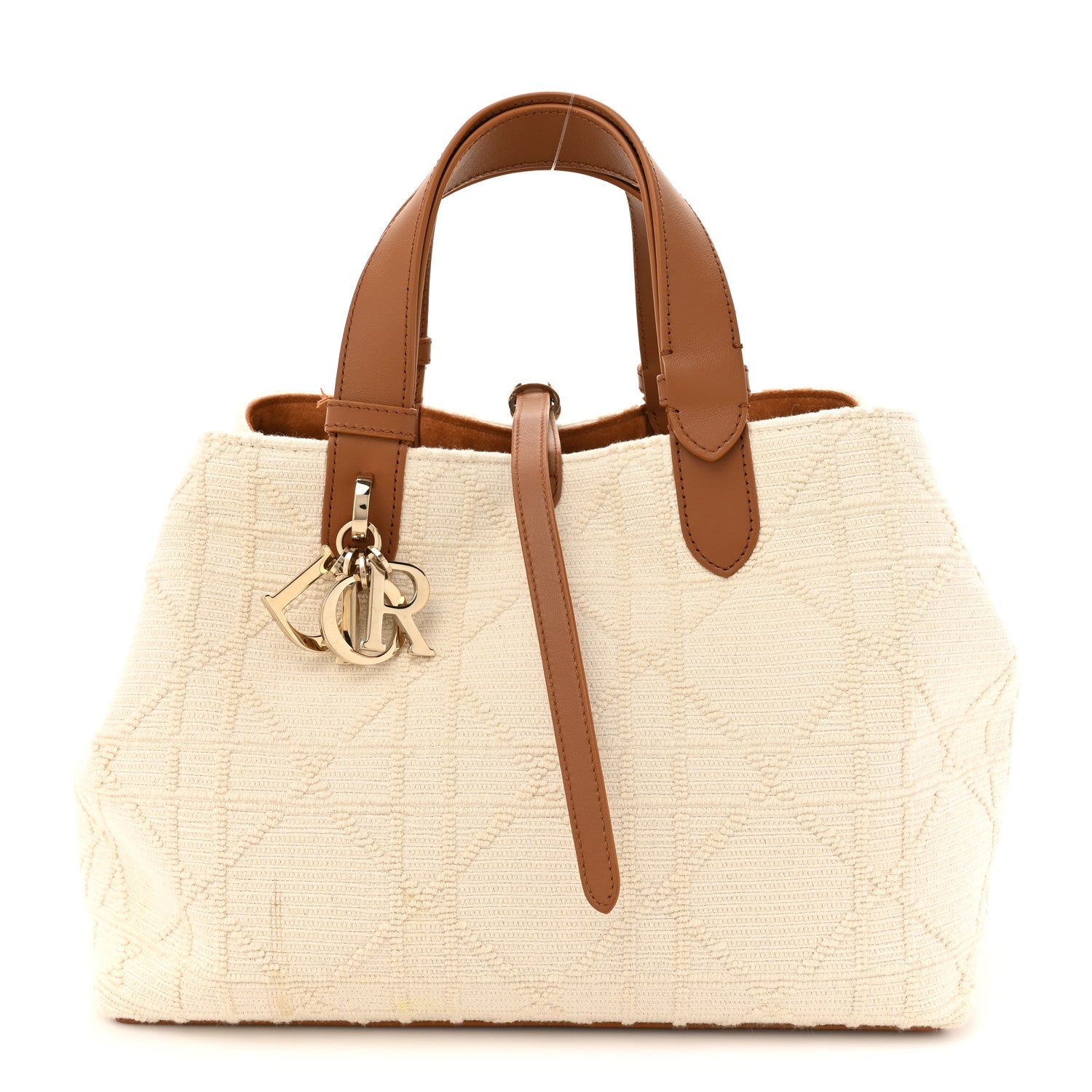 Christian Dior Cotton Pibiones Woven Macrocannage Medium Toujours Beige 1 of 13