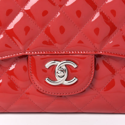 Chanel Patent Quilted Jumbo Single Flap Red 14 of 18