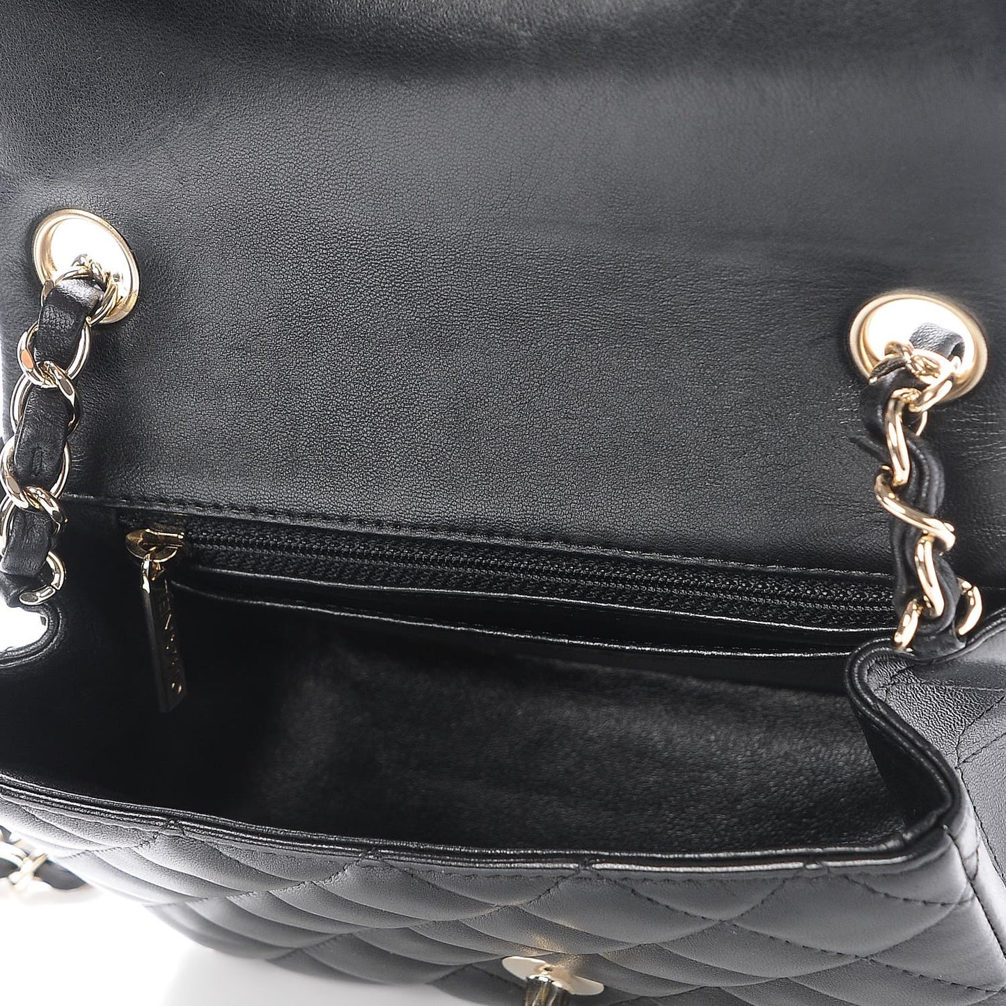 Lambskin Quilted Mini Square Flap Black