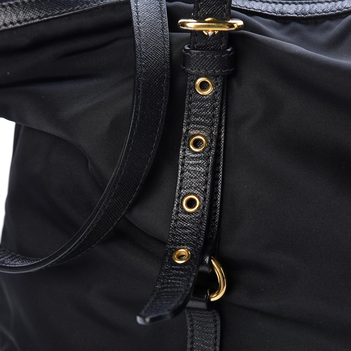 Tessuto Nylon Saffiano Tote Black
