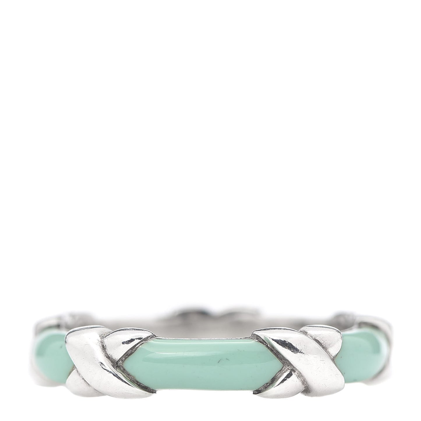 Sterling Silver Enamel Signature X Ring 58 8.5