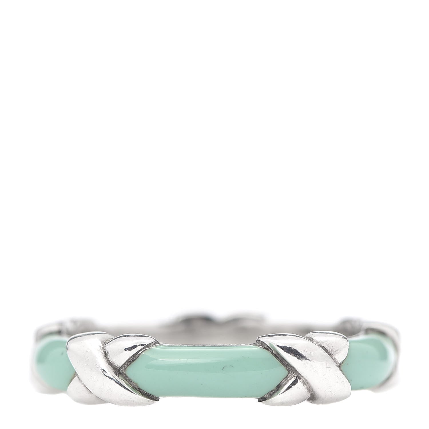 Tiffany Sterling Silver Enamel Signature X Ring 58 8.5 3 of 4