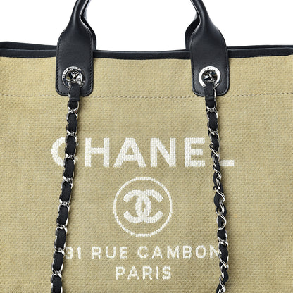 Chanel Canvas Medium Deauville Tote Beige Black 8 of 10
