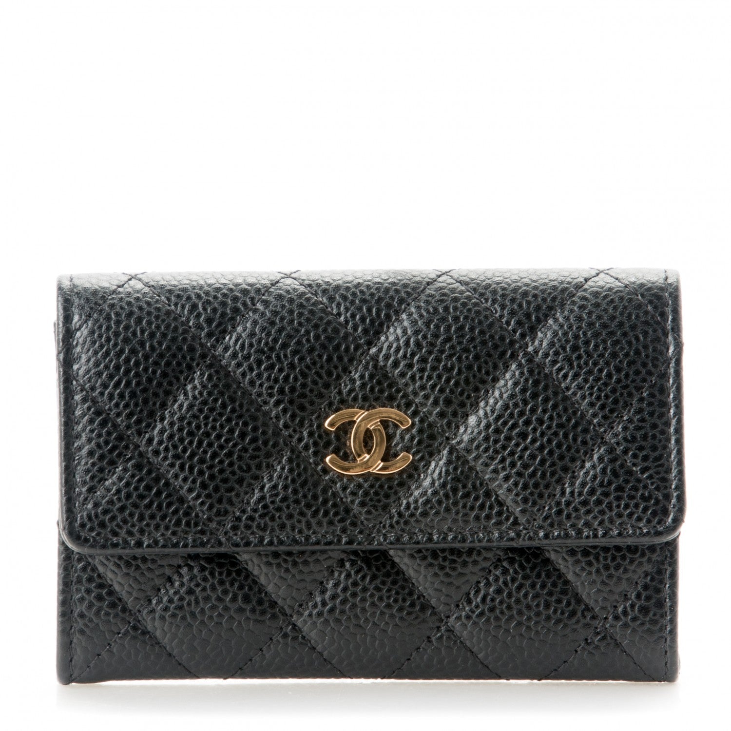 Chanel Caviar Quilted Flap Card Holder Black 1 of 7