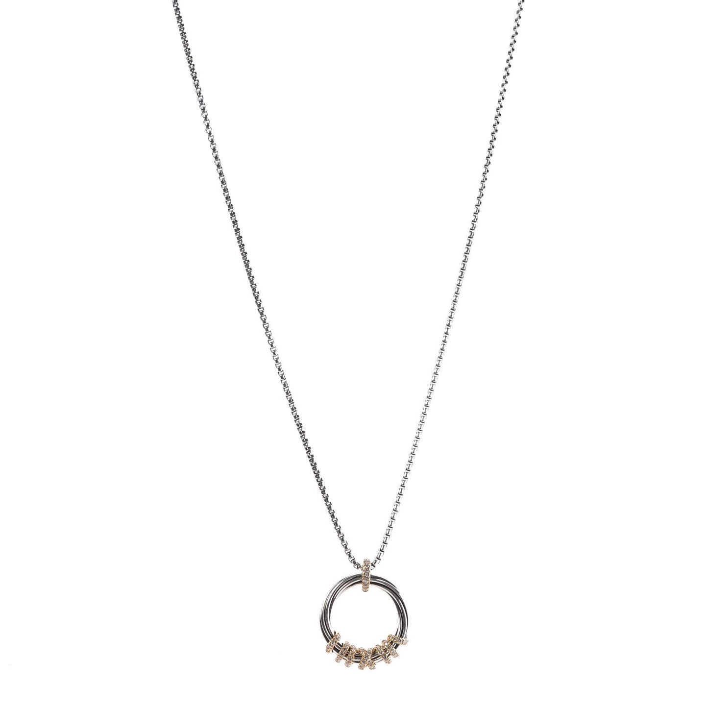 Sterling Silver 18K Yellow Gold Diamond Helena Necklace