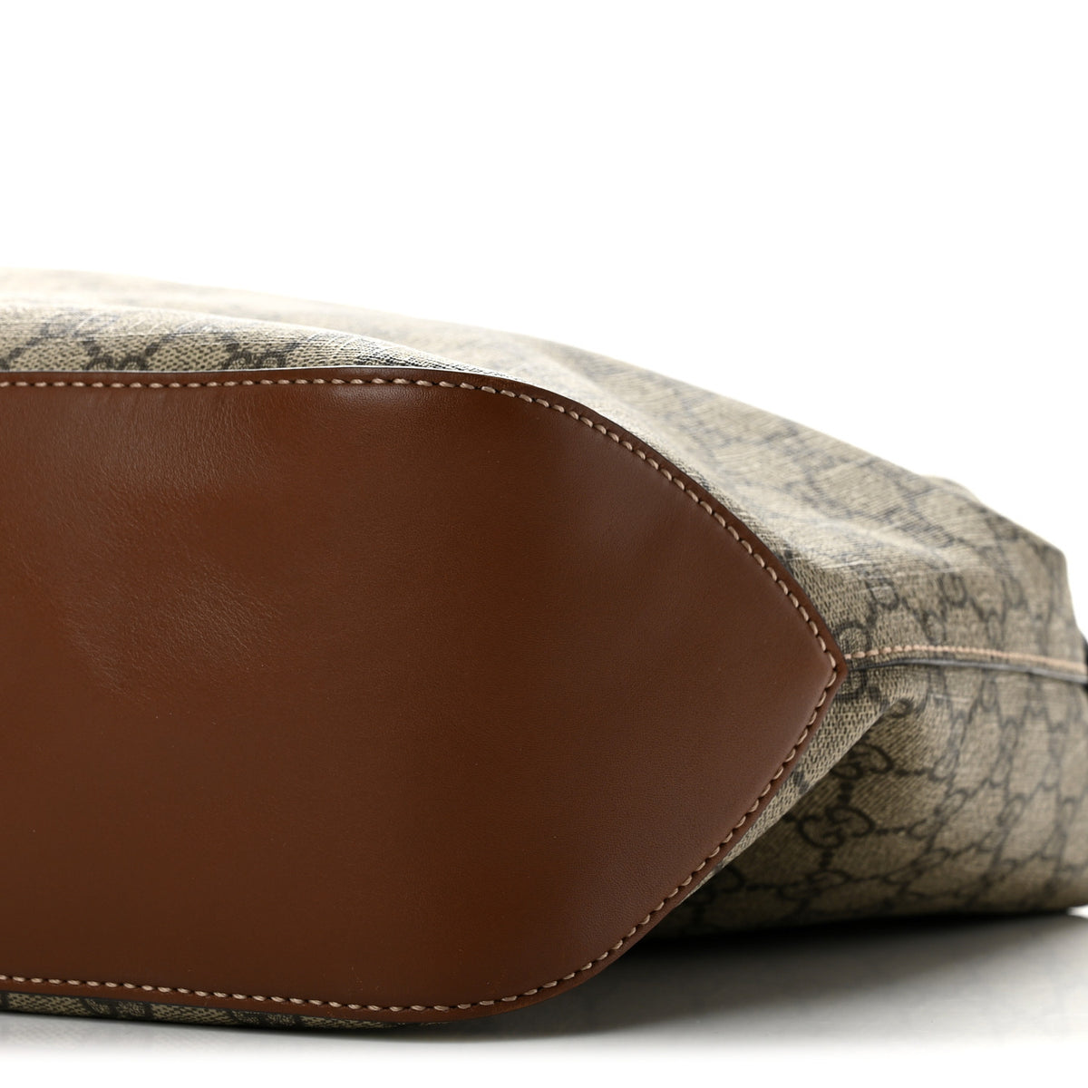GG Supreme Monogram Large Linea A Hobo Light Brown