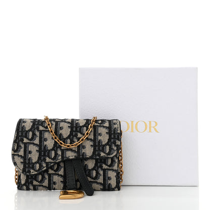 Christian Dior Oblique Nano Saddle Chain Pouch Blue 12 of 12