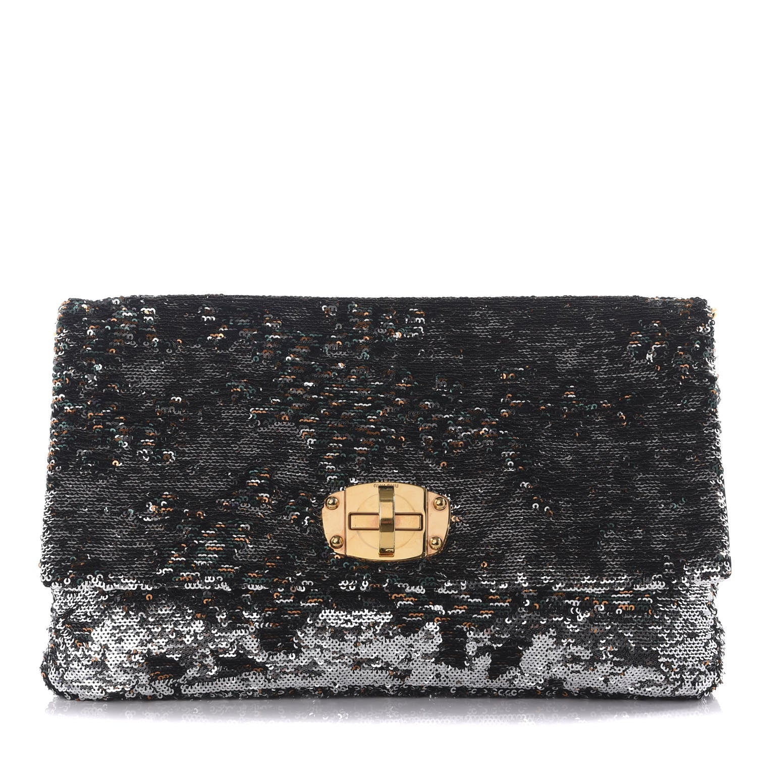 Miu Miu Oversized Sequin Clutch Black 1 of 12