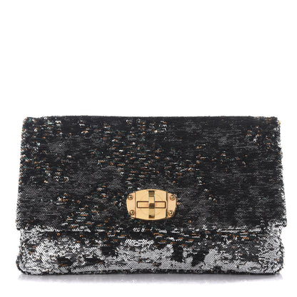 Miu Miu Oversized Sequin Clutch Black 1 of 12