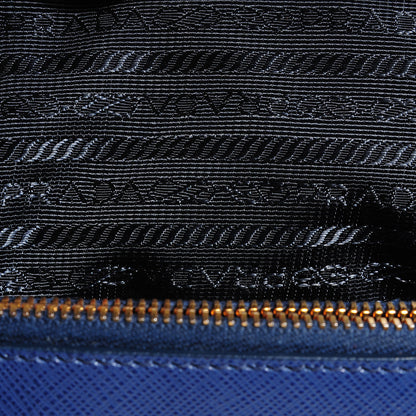 Prada Saffiano Lux Mini Double Zip Tote Bleuette 9 of 13