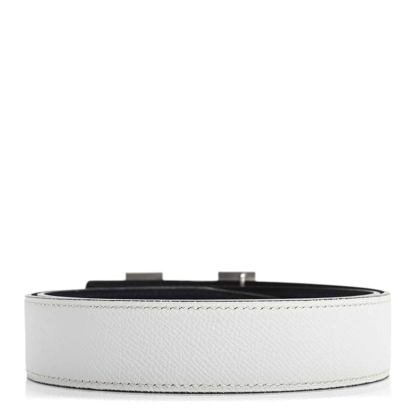 Epsom Box 32mm Strie H Belt 80 32 White Bleu Indigo