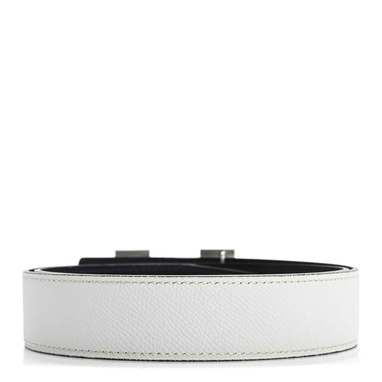 Hermes Epsom Box 32mm Strie H Belt 80 32 White Bleu Indigo 2 of 8