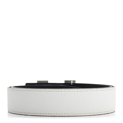 Hermes Epsom Box 32mm Strie H Belt 80 32 White Bleu Indigo 2 of 8